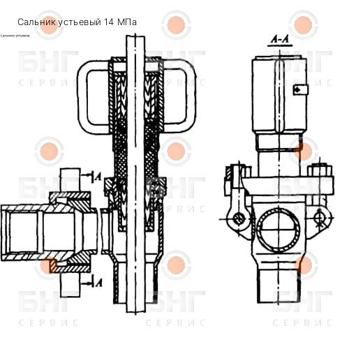Сальник устьевый 14 МПа чертеж